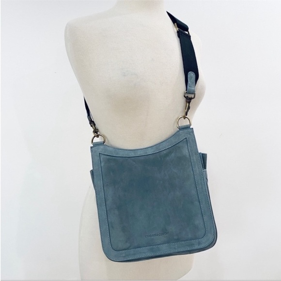 Creatures of Comfort blue gray leather crossbody bag NWT - Picture 1 of 10
